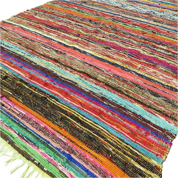 Luxury Rag Rug, Green - 151 x 90cm – view 5