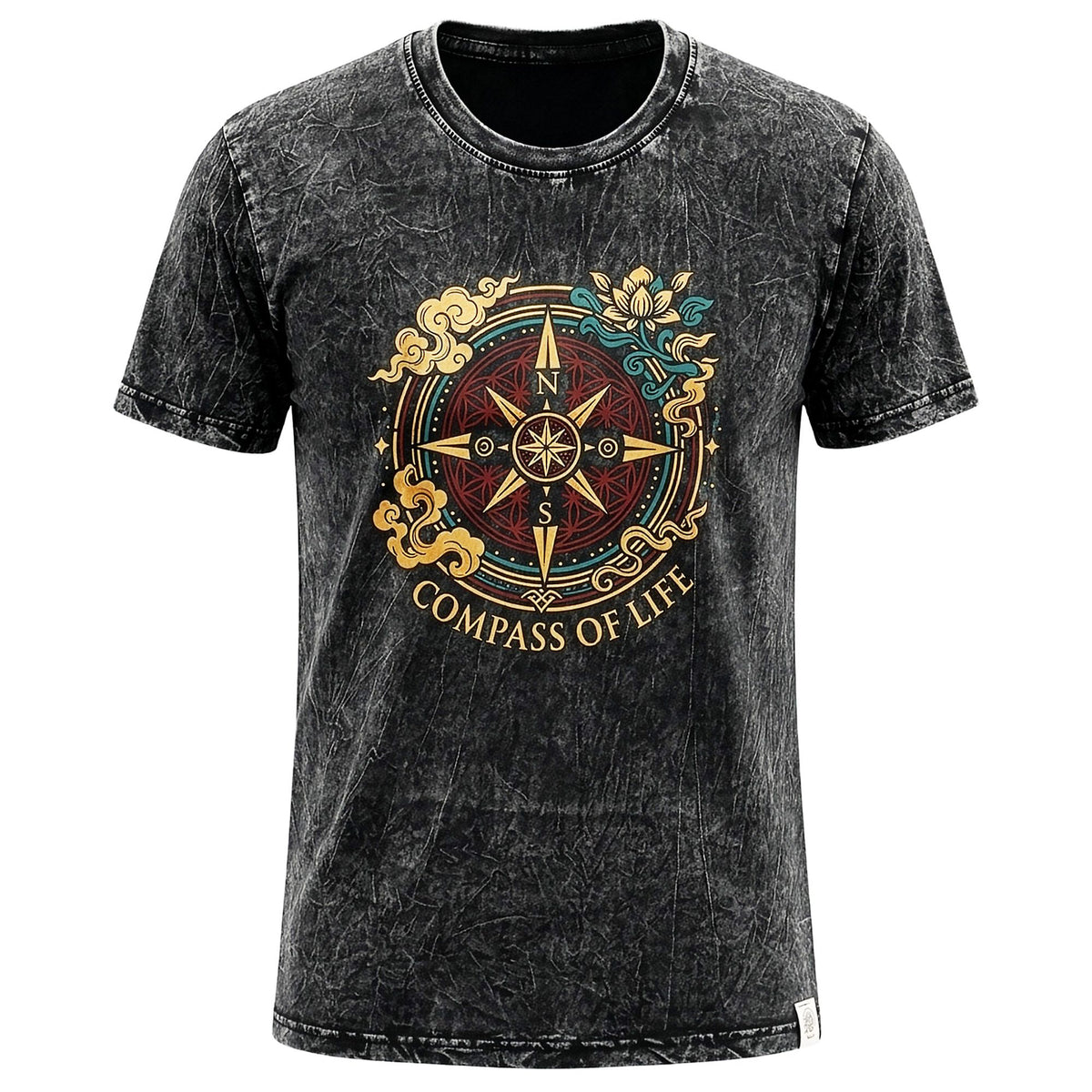Nomad Sari Stonewashed T-Shirt - Compass of Life - Charcoal - XL – view 5