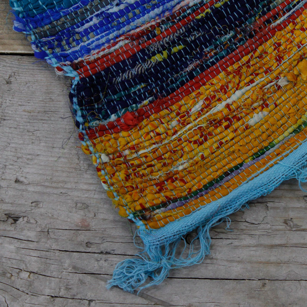 Luxury Rag Rug, Blue - 153 x 90cm – view 6