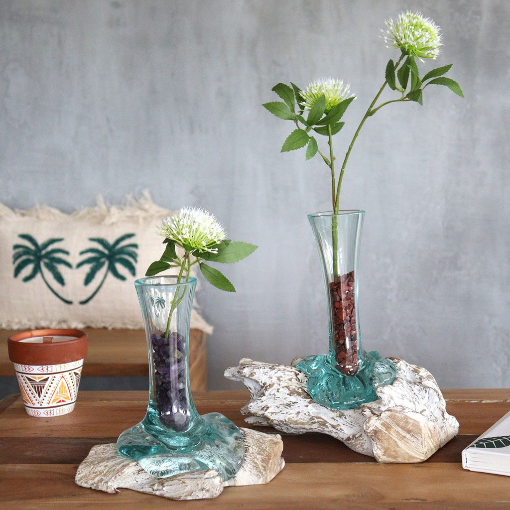 Molten Glass Vase on Whitewash Wood - Medium – view 4