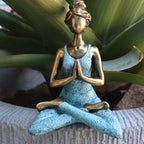 Yoga Lady Figure, Bronze and Turquoise, 24 cm – view 5