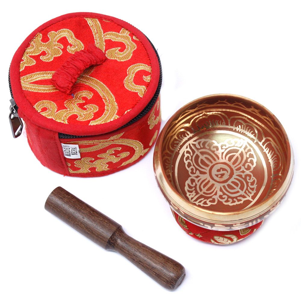Mini Singing Bowl Gift Set - Red Pouch – view 6