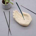 Lotus Hand Incense Burner in White – view 4
