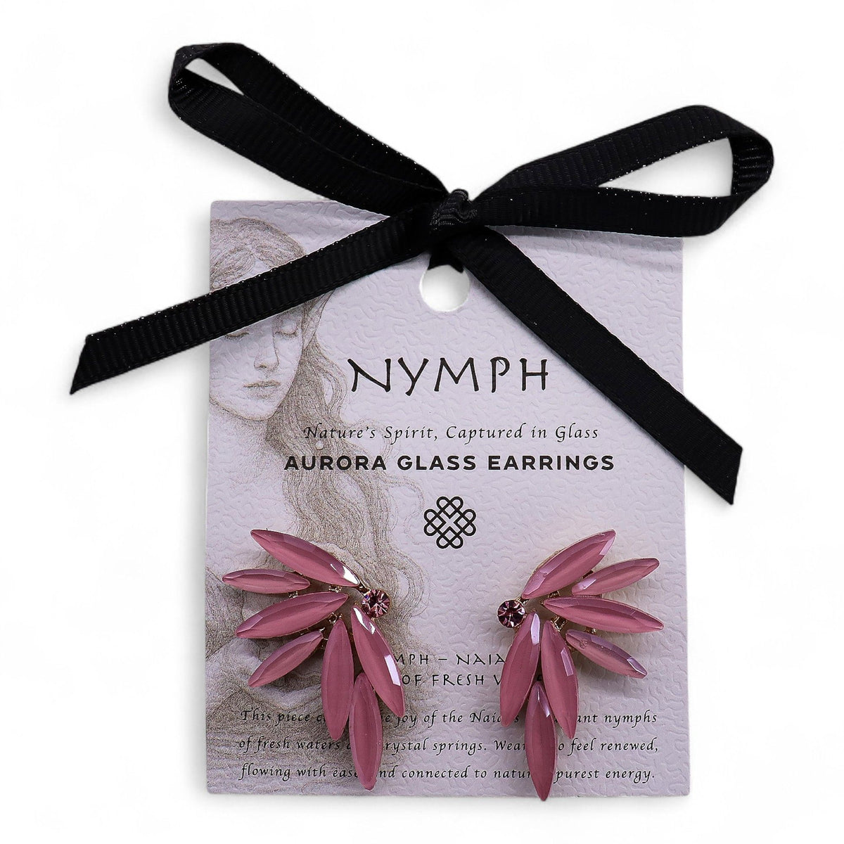 Soft Pink Vintage Glass Fairies Earrings – view 2