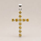 Citrine Crucifix Pendant - Silver Plated 45cm Chain – view 6