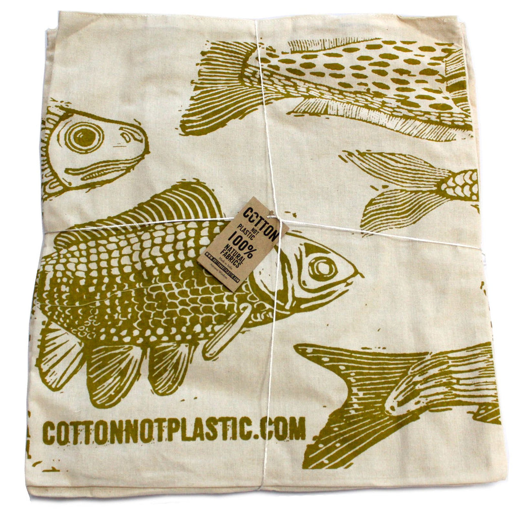 Large Reversible Cotton Bag 38x42cm - Sea-Life Print – view 6