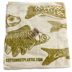 Large Reversible Cotton Bag 38x42cm - Sea-Life Print – view 6