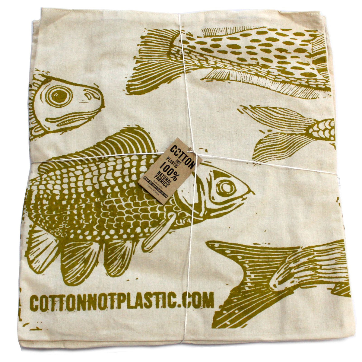 Large Reversible Cotton Bag 38x42cm - Sea-Life Print – view 6