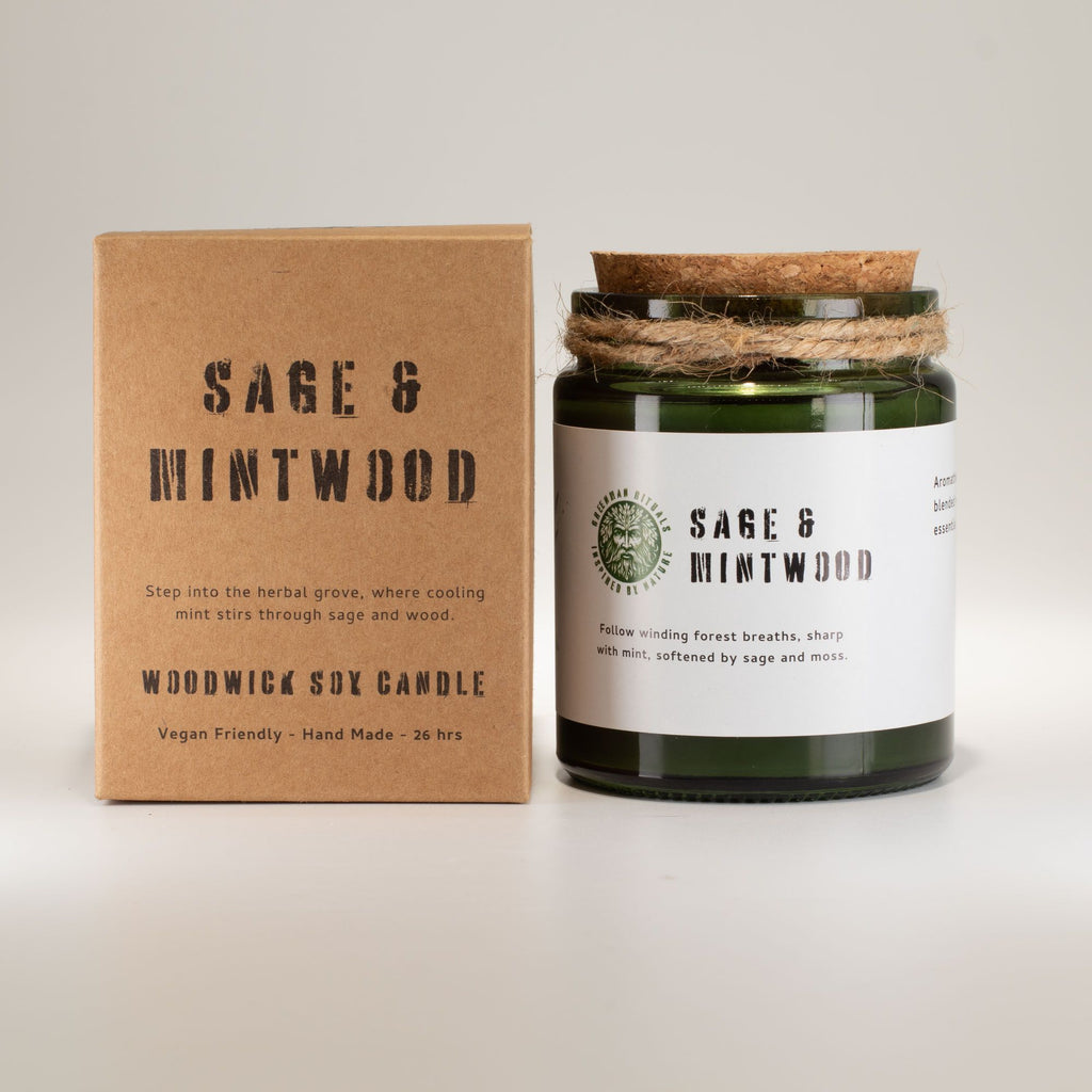 Greenman Woodwick Soy Candle - Sage & Mintwood – view 2