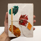 Lokta Pressed Floral Notebook – Medium, Button Lock – view 4