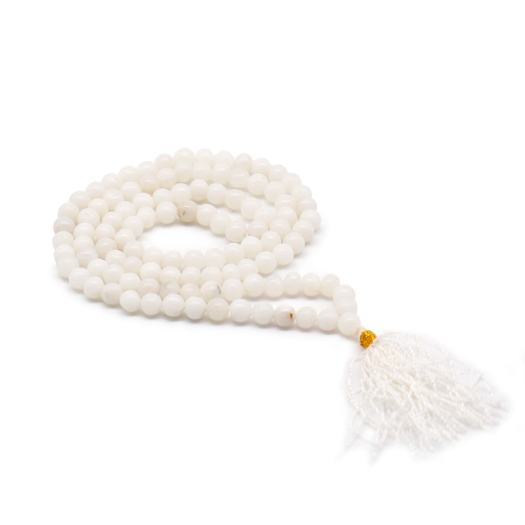 108 Bead Mala Necklace - White Quartz – view 3