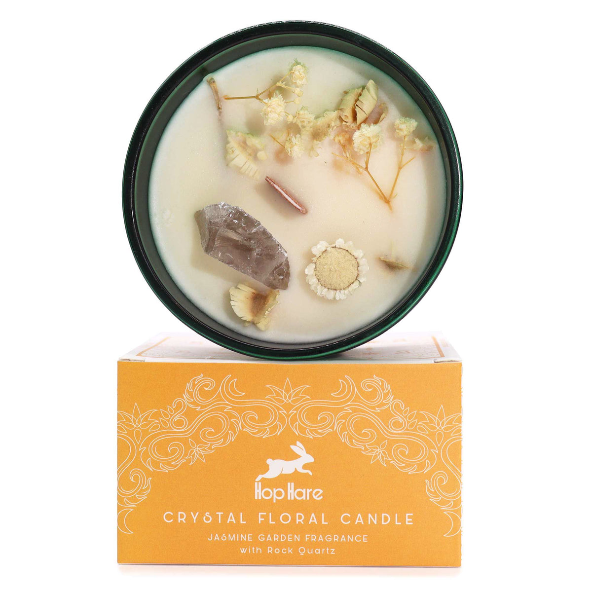 Hop Hare Crystal Magic Candle - The Lion, Rock Quartz