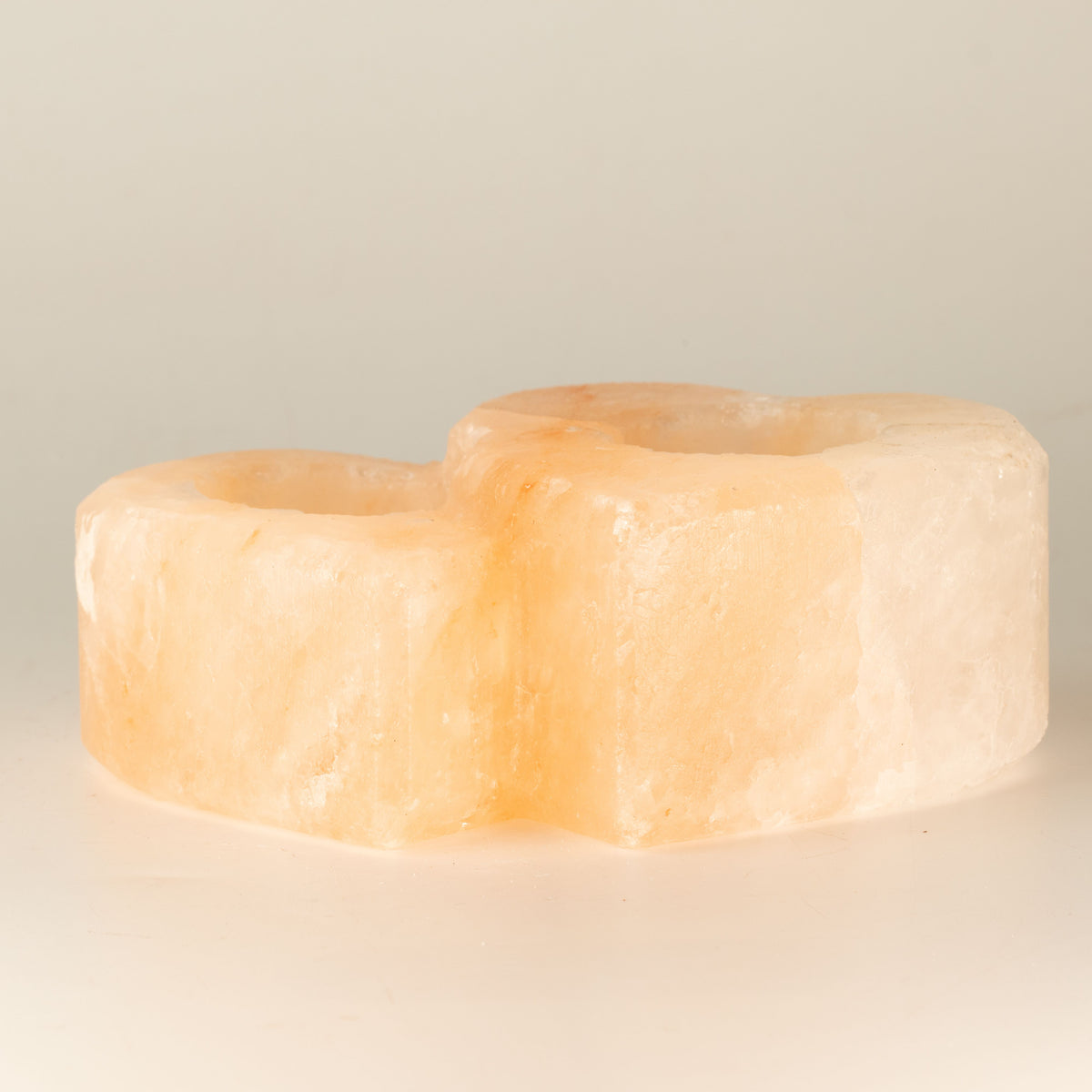 Double Heart Himalayan Salt Candle Holder, 1 kg – view 2