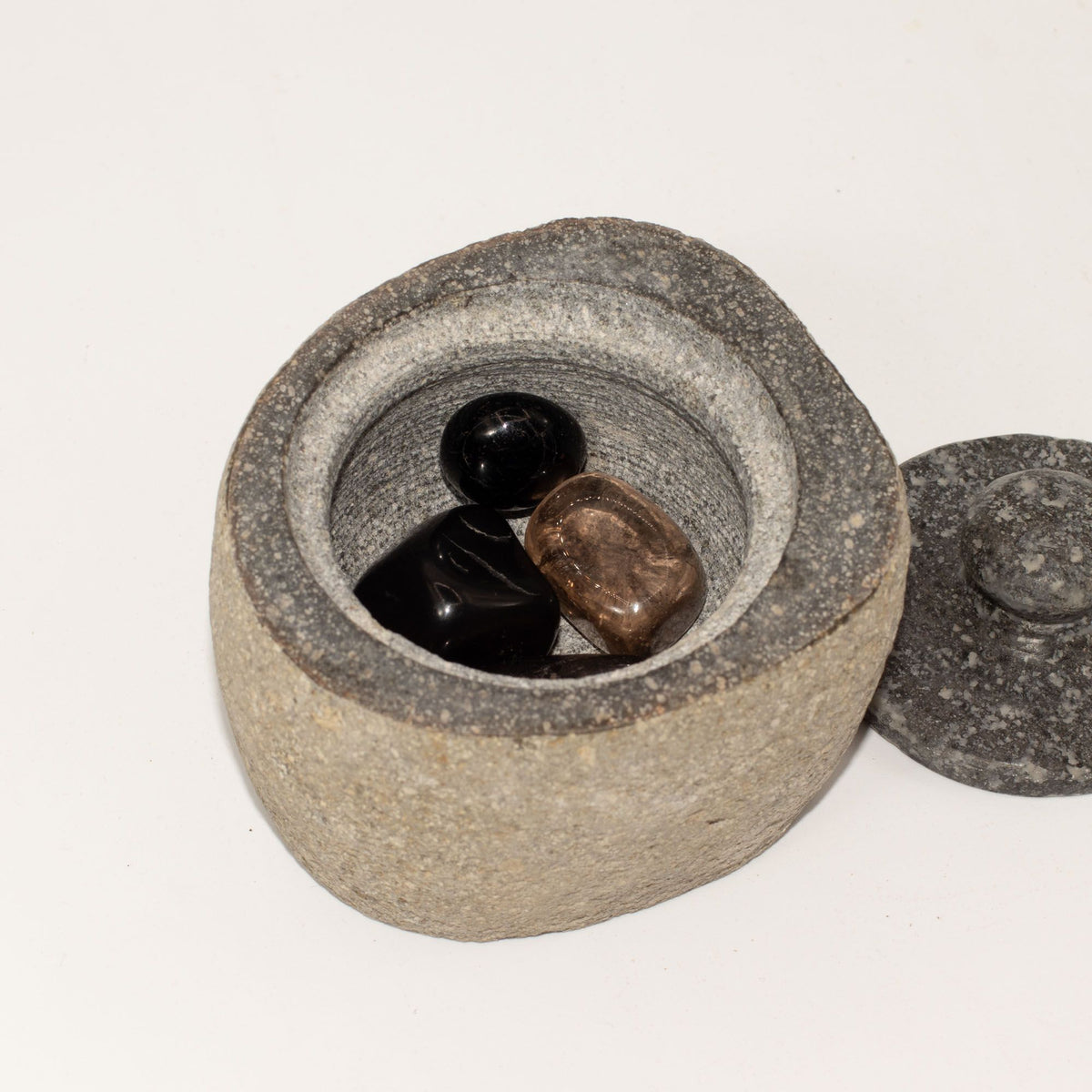 Natural Riverstone Grounding Pot - Small - approx 9x7cm – view 3