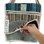 Hemp Laptop Messenger Bag - Curves – view 4