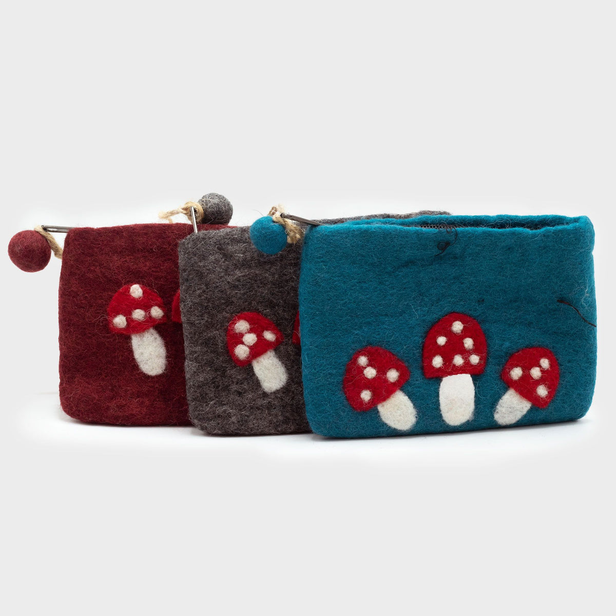 Wild Mushrooms Felt Zipper Pouches - Set of 3 – view 2