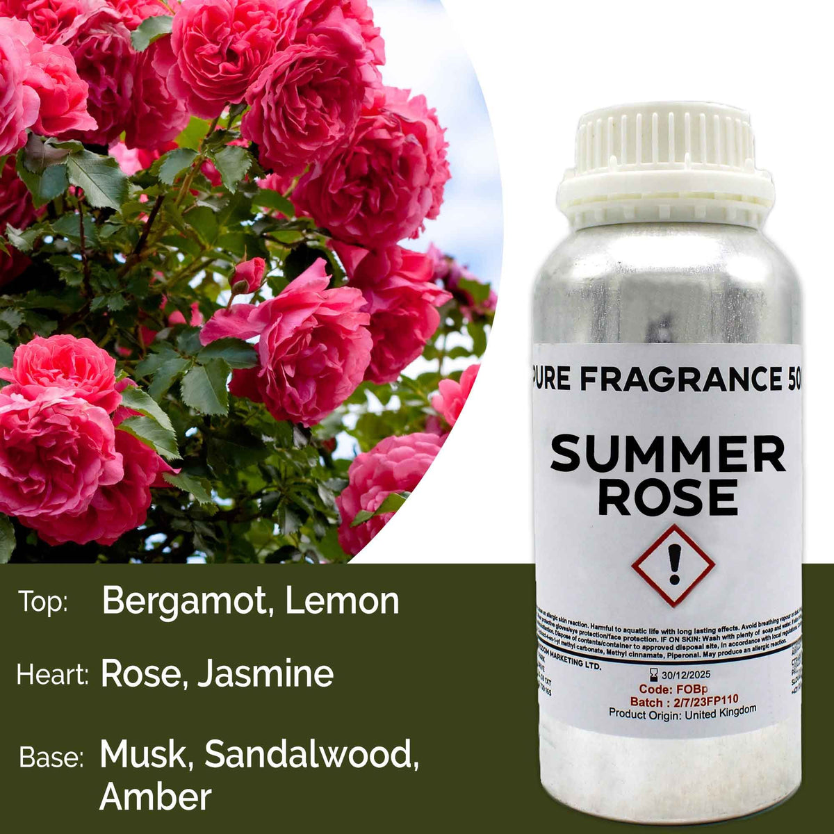 Summer Rose Pure Fragrance Oil - 500ml