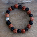 Rudraksha Buddha Bangle Mala - Mixed Wood Beads