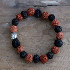 Rudraksha Buddha Bangle Mala - Mixed Wood Beads