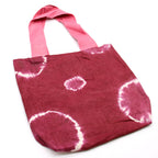 Tie-Dye Cotton Bag - Maroon Rings with Pink Handle - 38x42cm – view 2