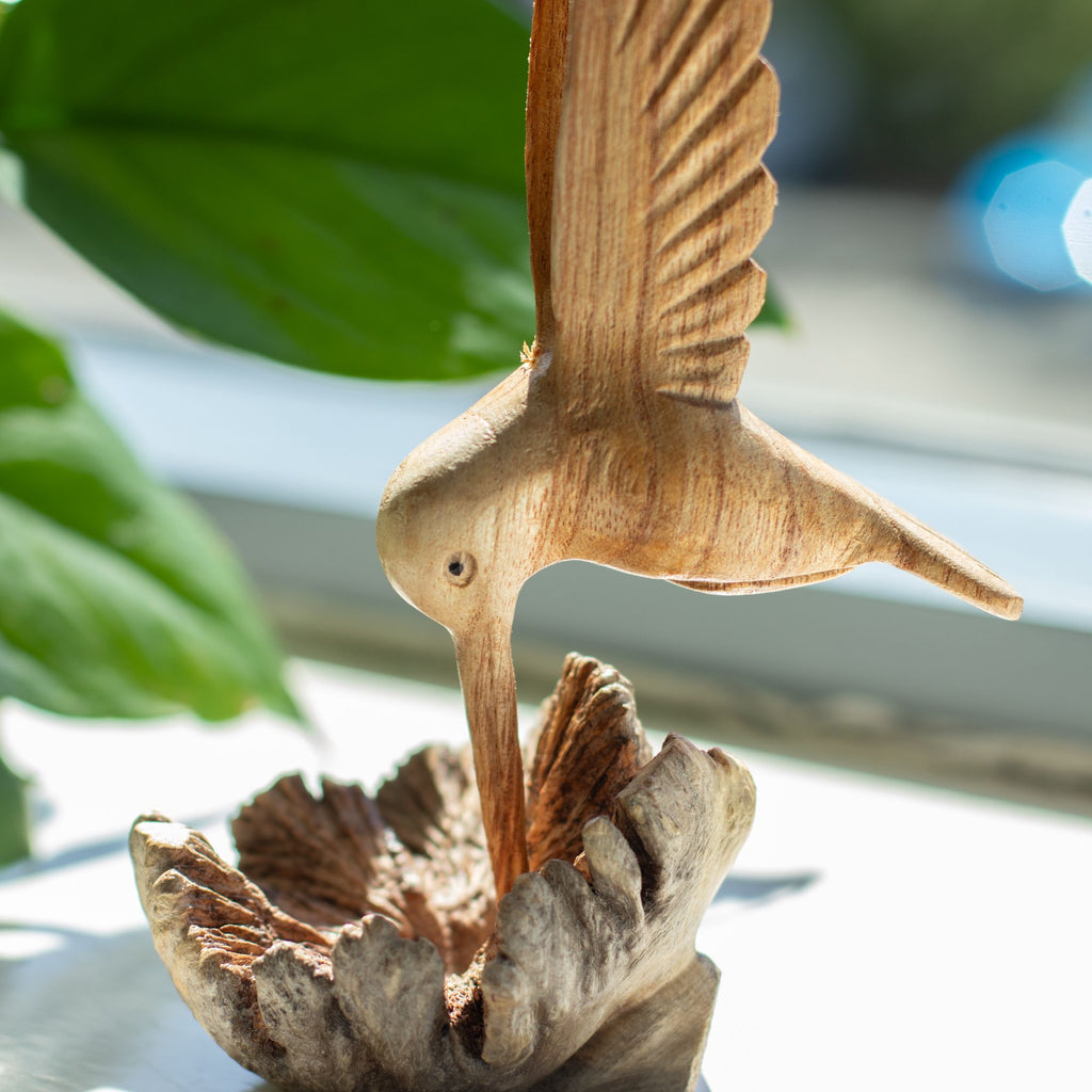 Parasite Wood Carving - Hummingbird and Nectar – view 5