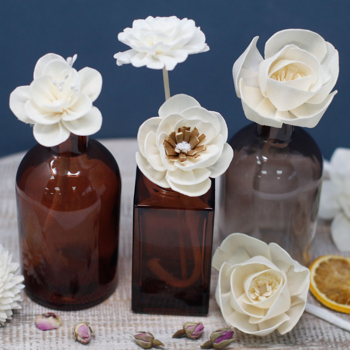 Sola Wood Lotus Diffuser Flowers on String, Large, Set of 4 – view 2