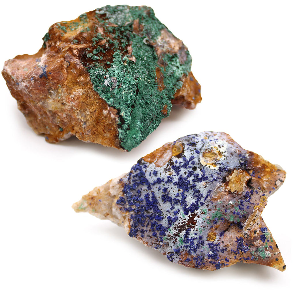 Azurite Malachite Mineral Specimens Tray, Approx 20 Pieces – view 2
