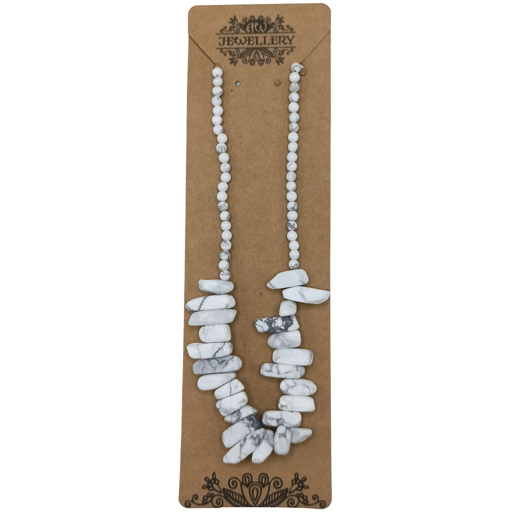 White Jasper Longstone Gemstone Necklace – view 3
