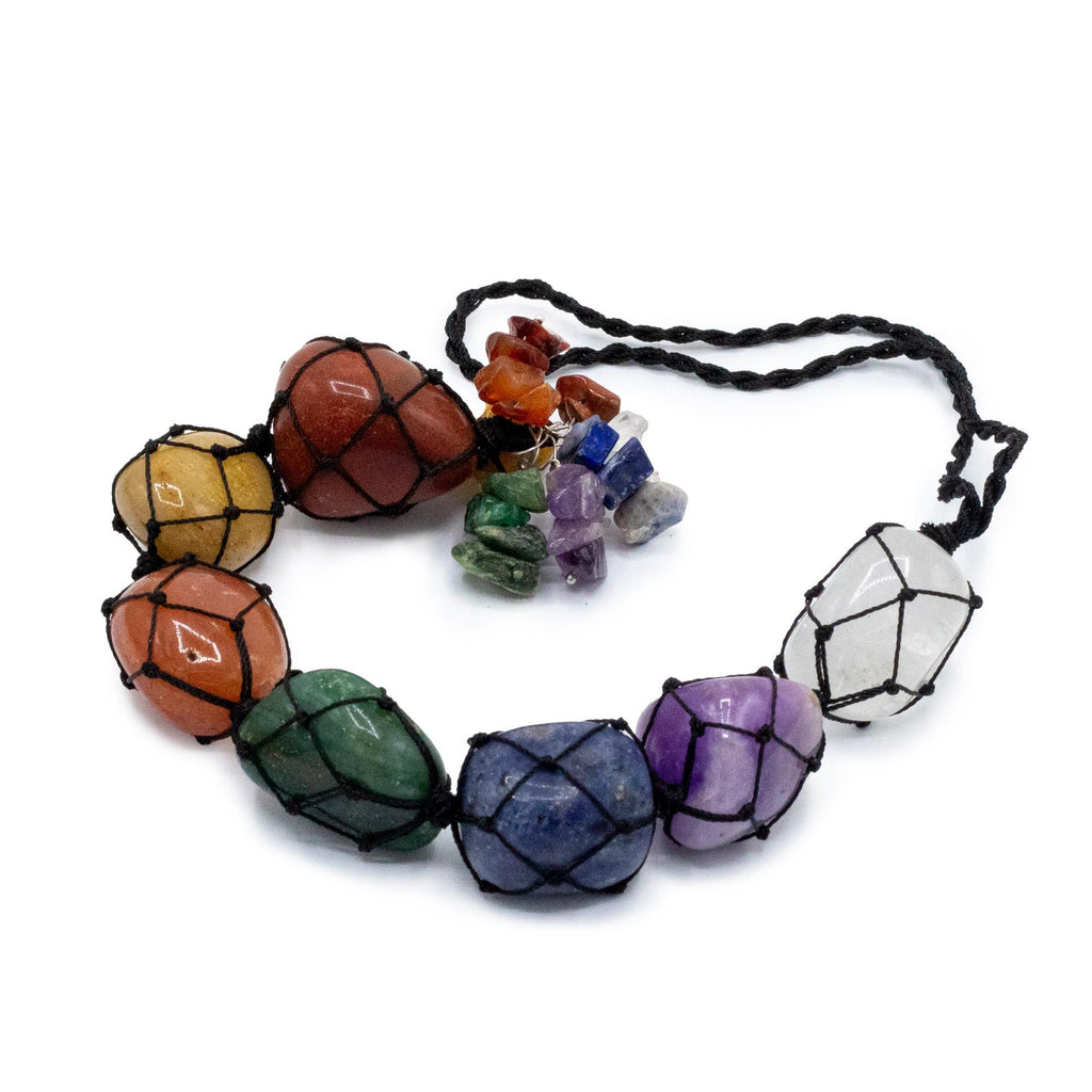 Seven Chakra Chips Hanging Stone Pendant – view 3