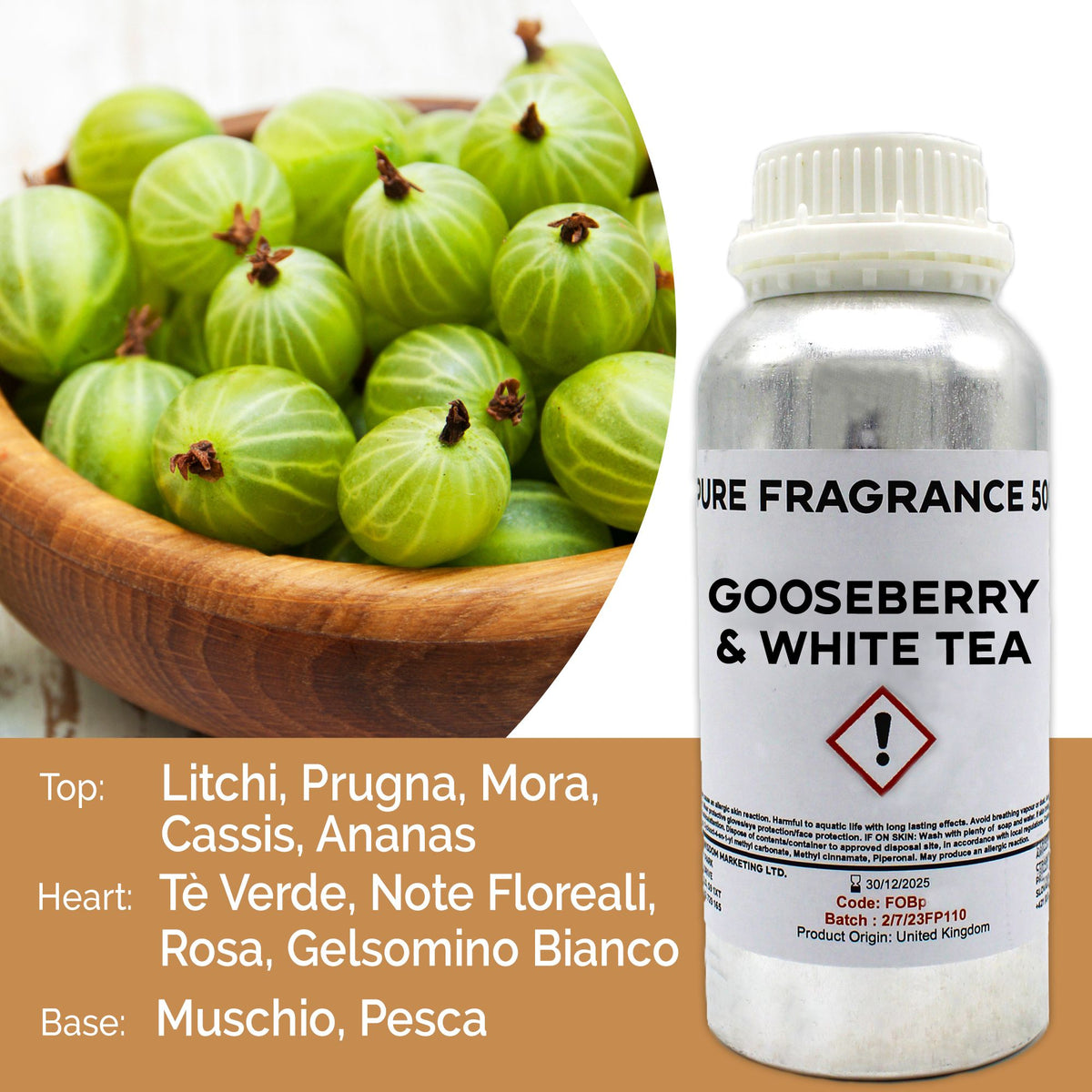 Gooseberry & White Tea Pure Fragrance Oil - 500ml – view 8