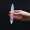 Selenite Spiral Wand 16 cm - Pointed Both Ends