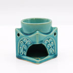Square Buddha Ceramic Oil Burner - Soft Turquoise – view 2