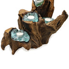 Molten Glass Five-Candle Holder on Wood – view 8