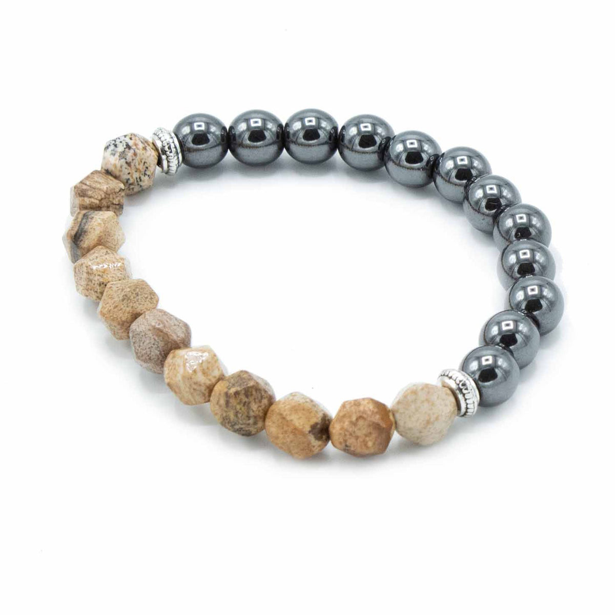 Faceted Picture Jasper Gemstone Bracelet – view 2