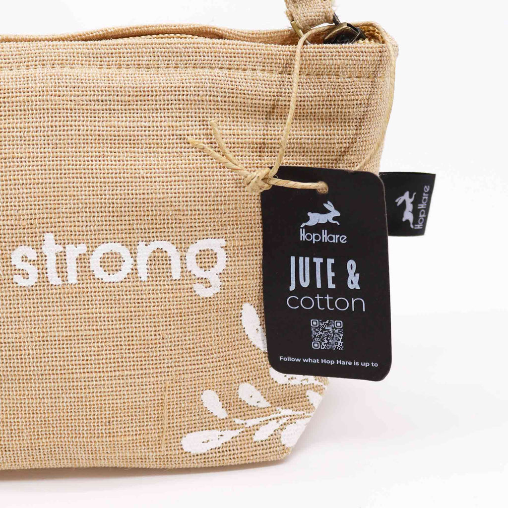 Hop Hare Jute Pouch - I am Strong – view 2
