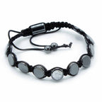 Magnetic Hematite Shamballa Bracelet - Round Flats – view 2