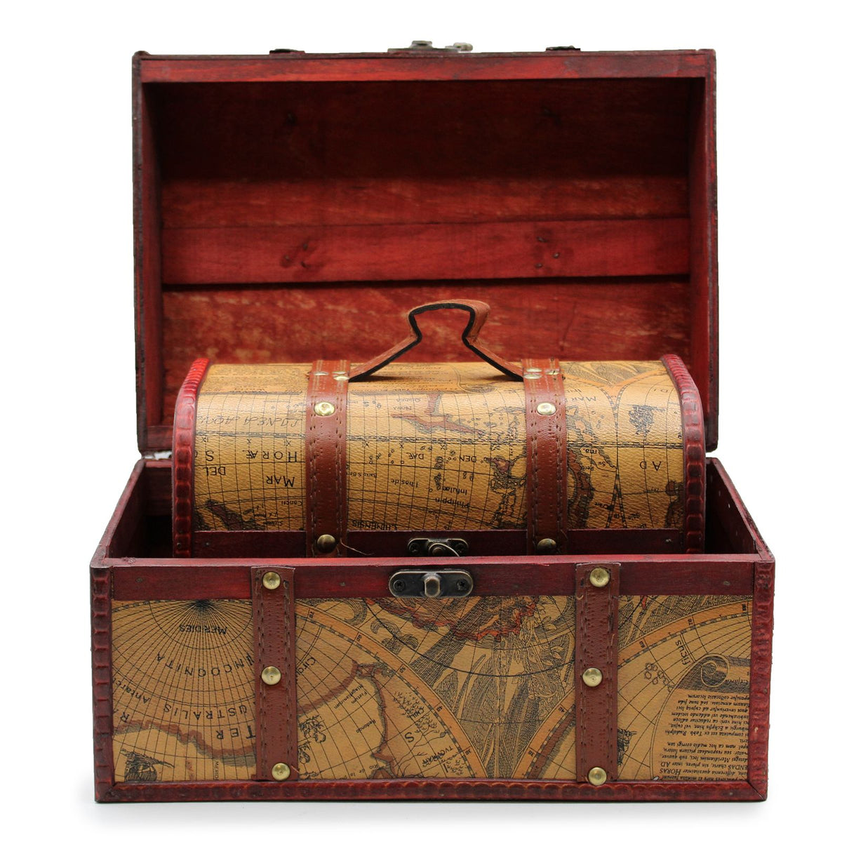 Old Map Chest Set of 3, Vintage Style – view 2