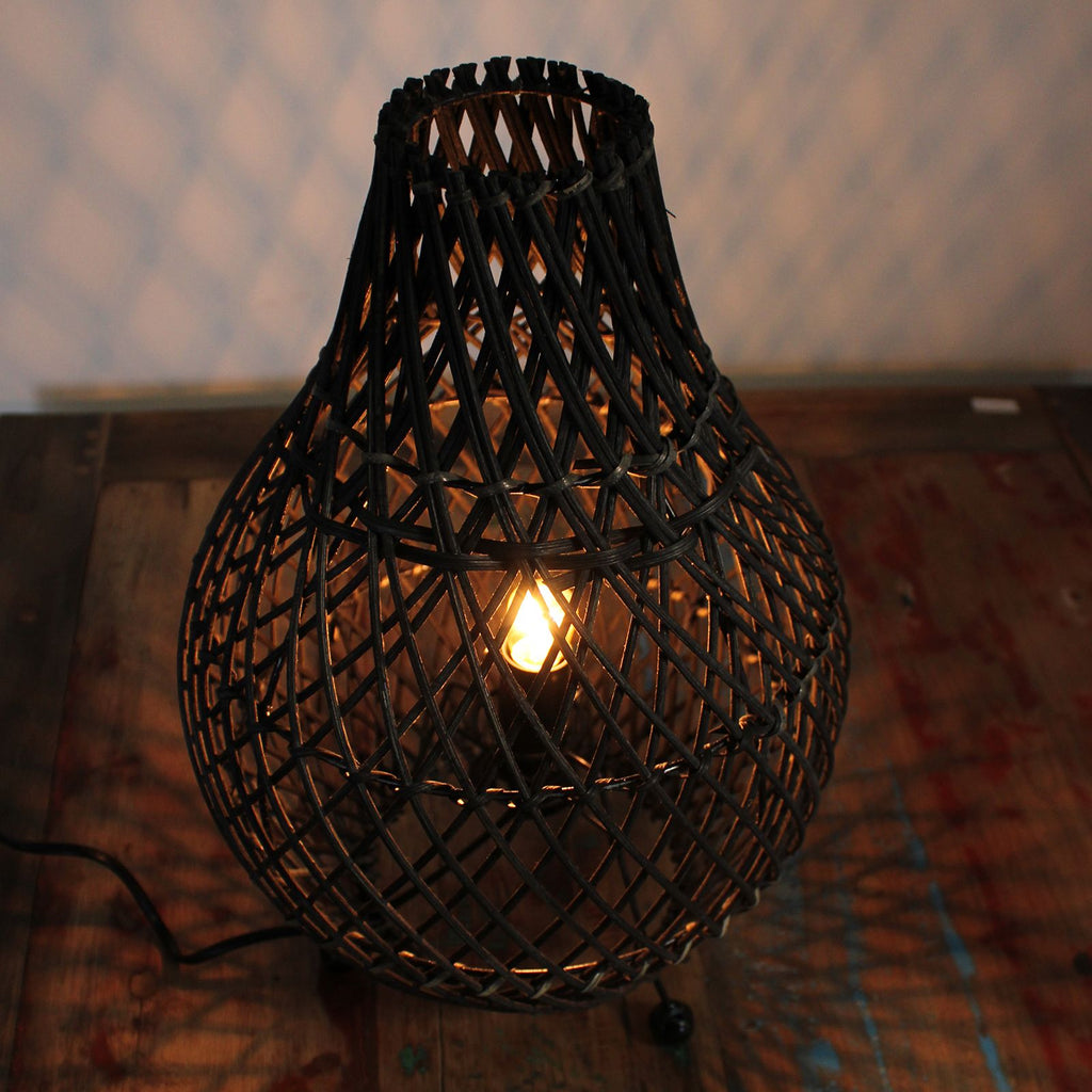 Rattan Table Lamp - Black – view 6