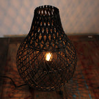 Rattan Table Lamp - Black – view 6
