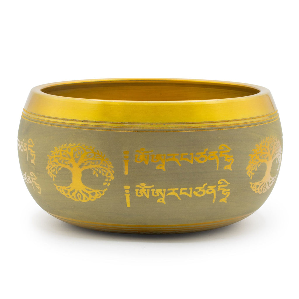 Large Aluminium Singing Bowl - Buddha Tree of Life, Copper (19cm) – view 5