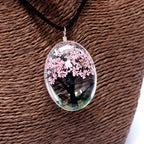 Tree of Life Pressed Flower Jewellery Set - Pink – view 3