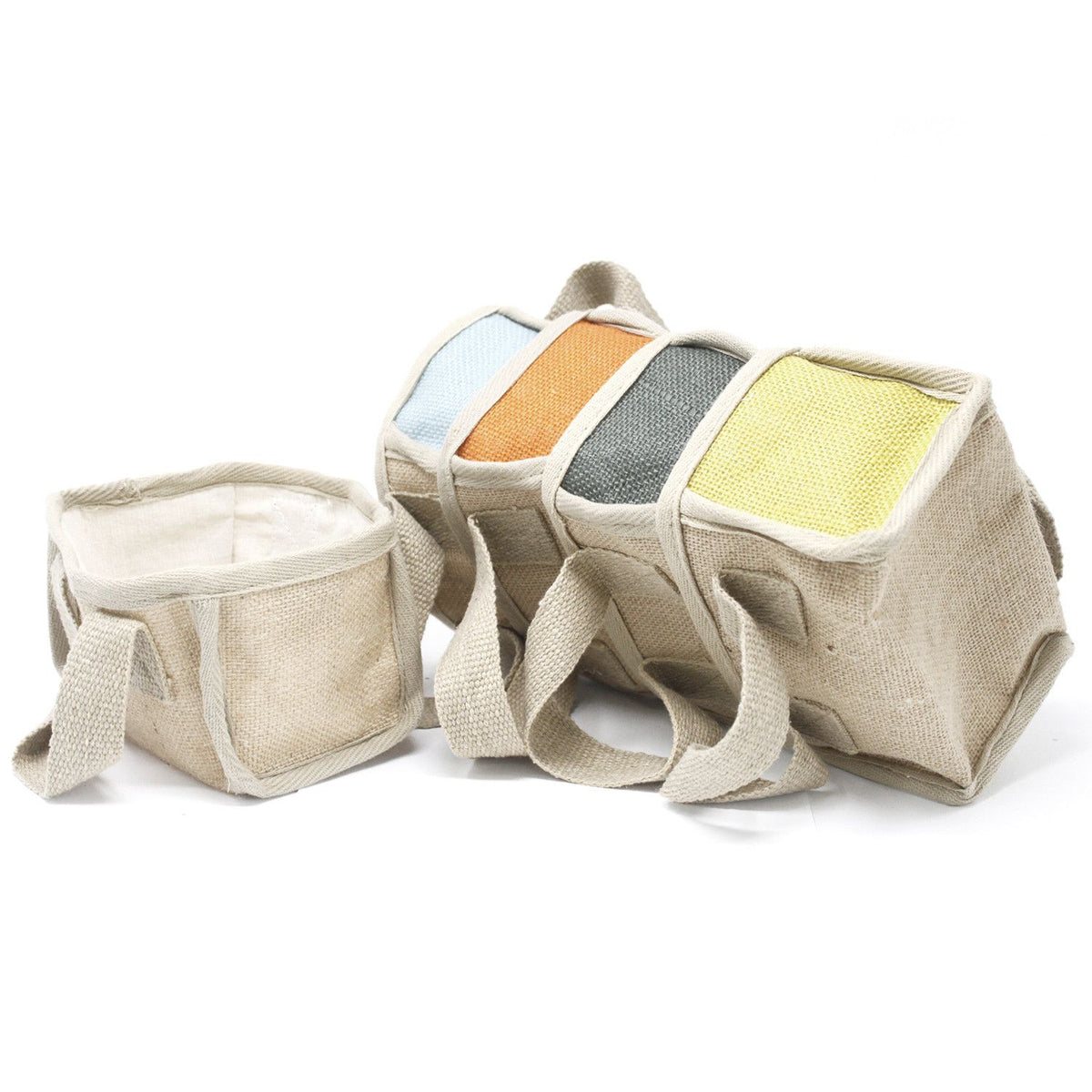 Mini Jute Shopping Basket 16x10x12cm Turmeric – view 3