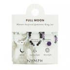 Nymph Gemstone Ring Set - Full Moon Moonstone & Amethyst – view 7