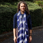 Boho Java Art Stole and Scarf - Indigo Stripes - 62x200cm – view 4
