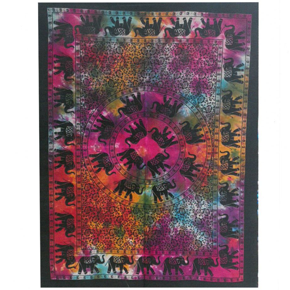 Cotton Wall Art (78x112cm) - Elephant Mandala