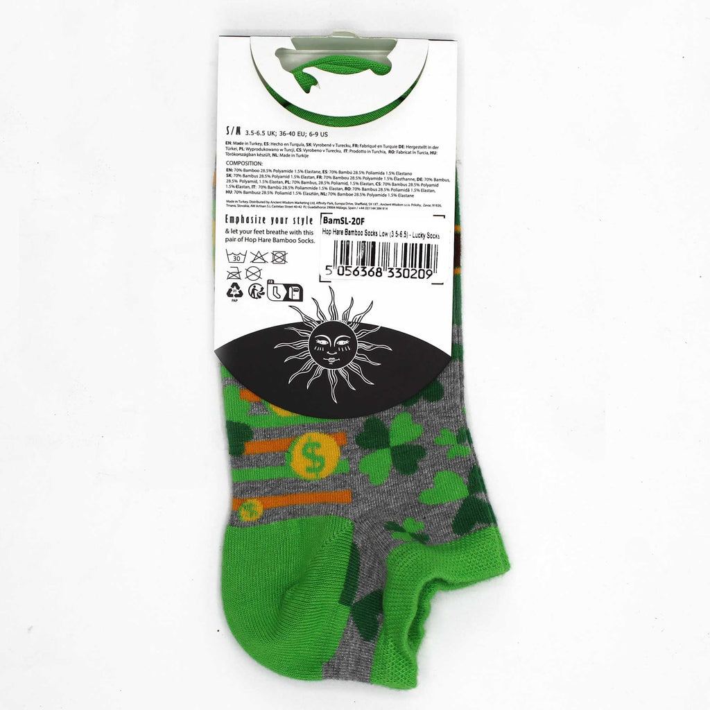 Hop Hare Bamboo Low Trainer Socks - Lucky Symbols – view 2