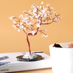 Large Rock Quartz Gemstone Tree on Black Agate Base – view 2
