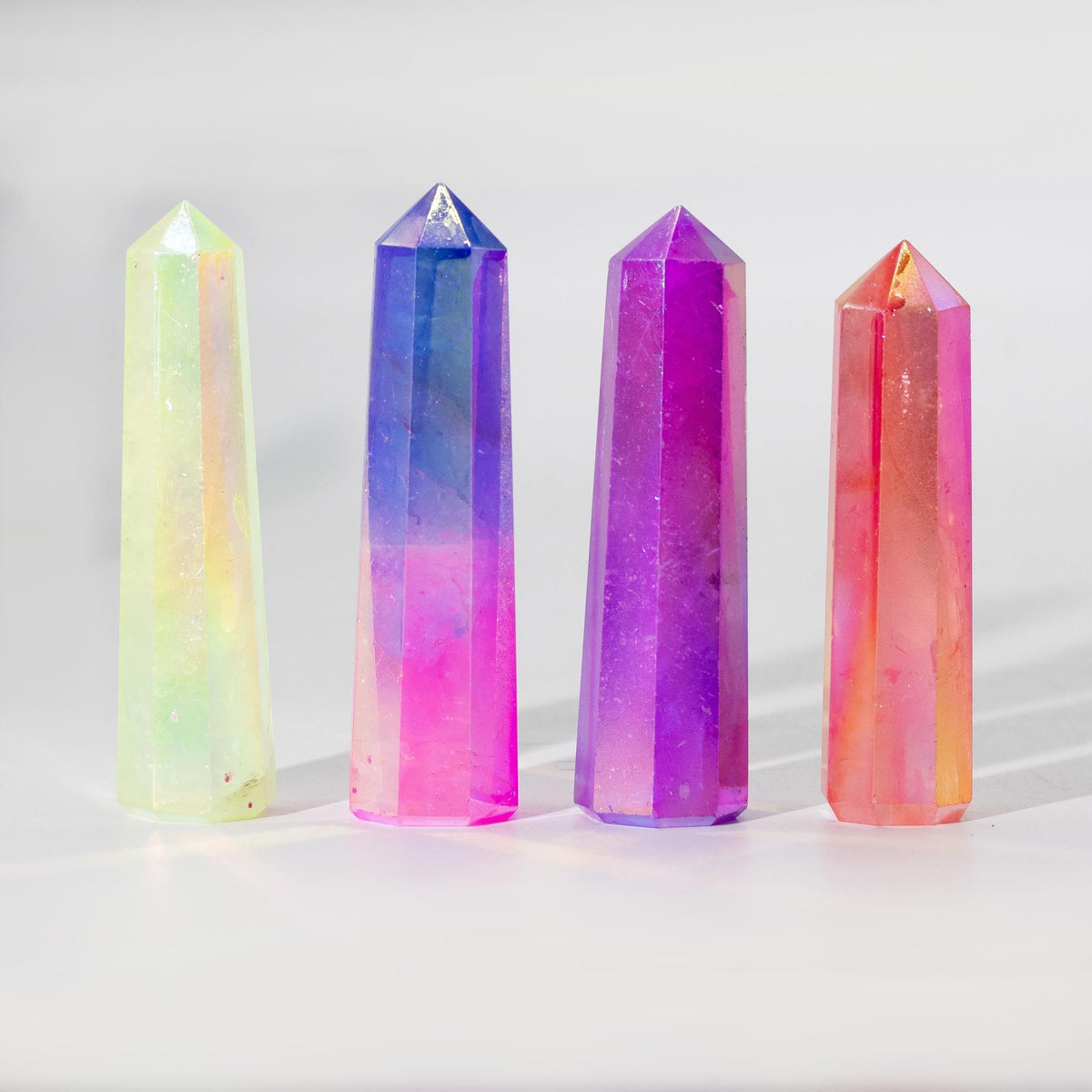 Aurora Crystal Quartz Obelisk, Peach, approx 9cm – view 2