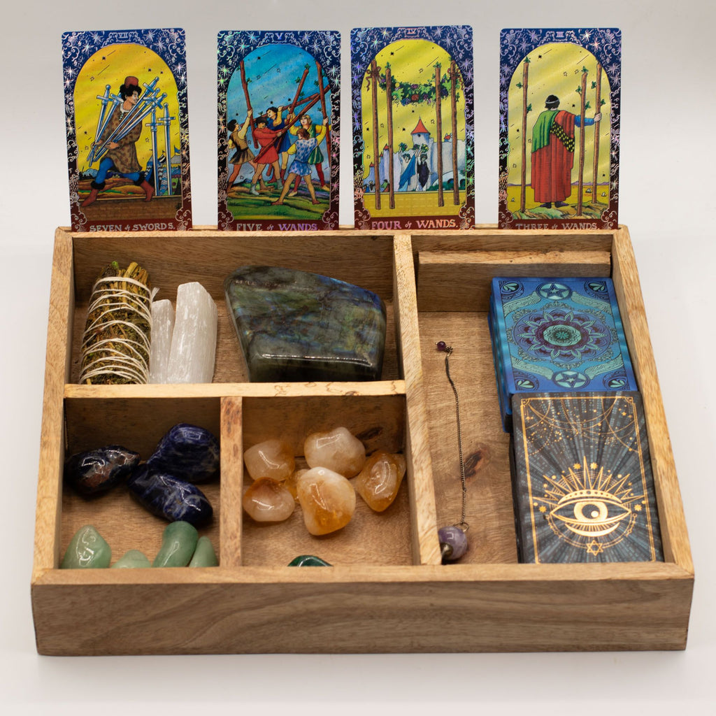 Wide Four Section Tarot Box with Card Holder – view 4
