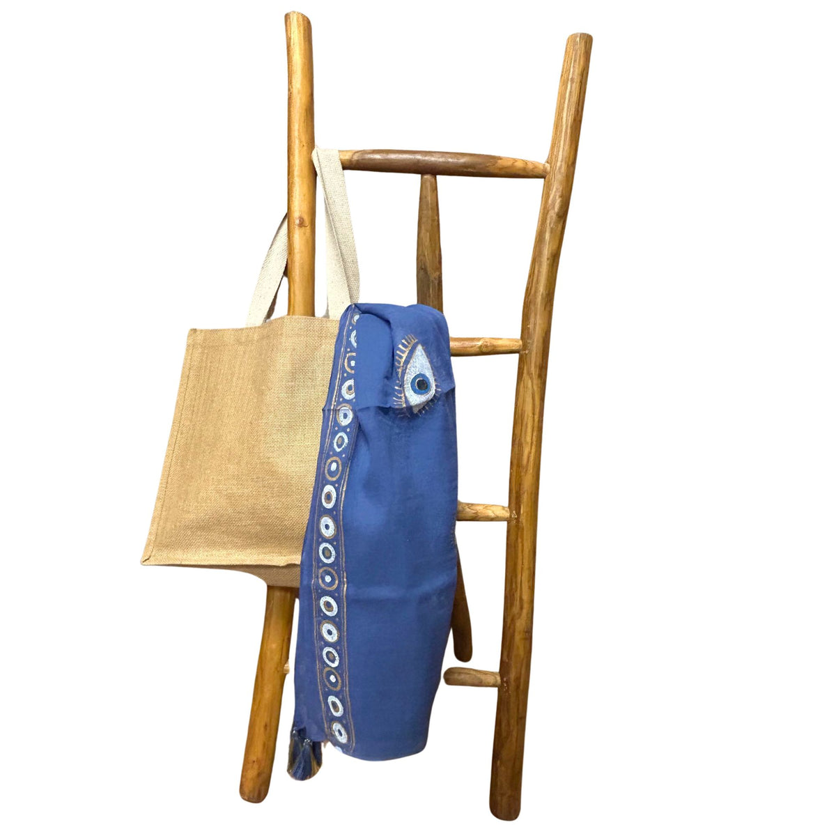 Nomad Sari Pareo in Rich Blue & Gold Evil Eye Design – view 2